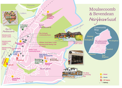 Map of the Moulsecoomb and Bevendean neighbourhood area