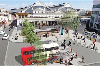Artist's impression of improved Brighton Station southern entrance