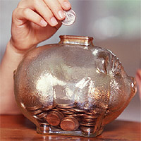 Transparent piggybank