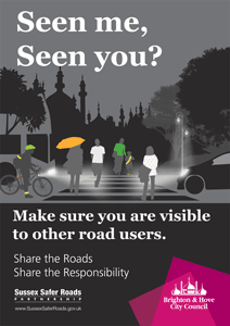 Make sure you're visible road safety poster
