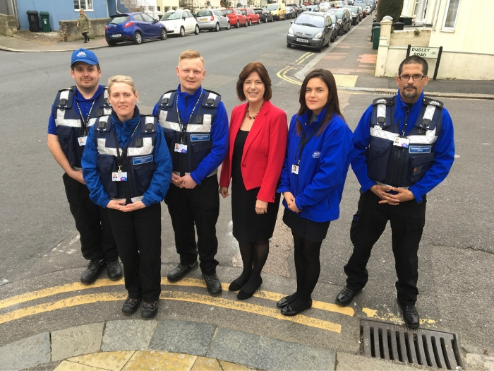 Cllr Gill Mitchell and the environmental enforcement team