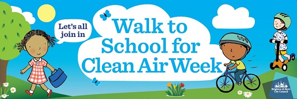 "Walk to school week banner"