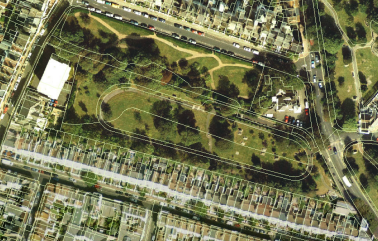 An aerial view of the grounds of St Nicholas Rest Garden