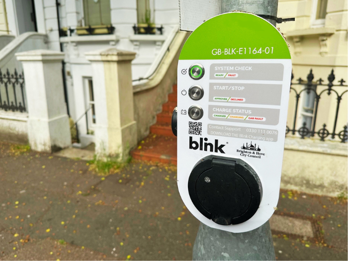 An electric vehicle charging point