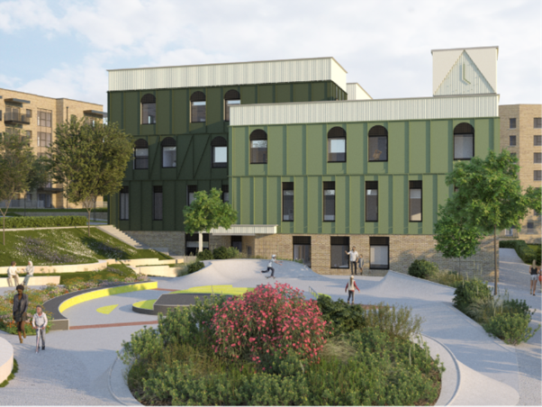 Architect&rsquo;s image of the proposed Moulsecoomb community hub building