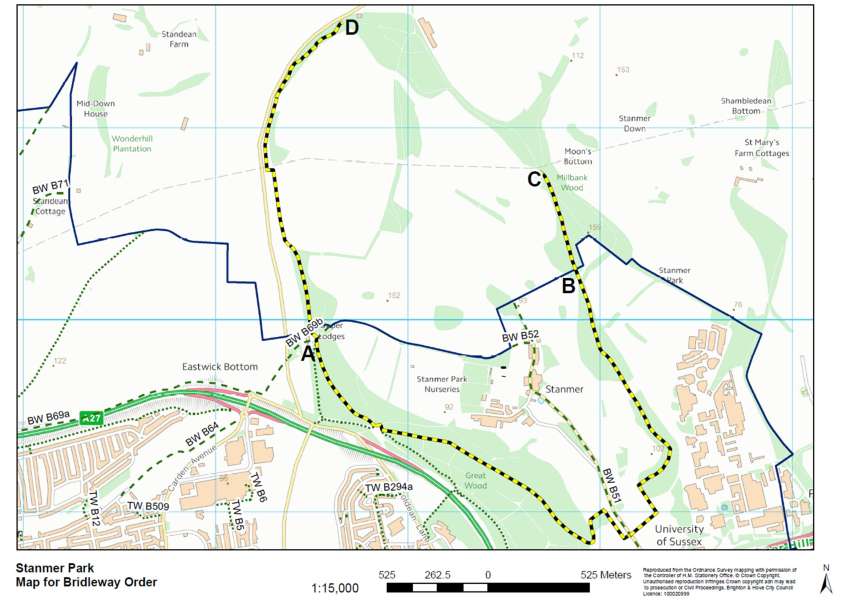 Map of the Stanmer modification order