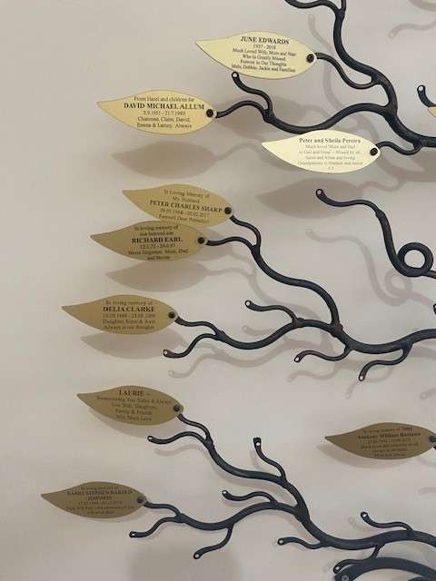 Gold coloured leaves from the tree of remembrance. 