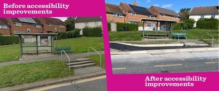 Before and after picture of shows a comparison from an earlier accessibility project and this current project.