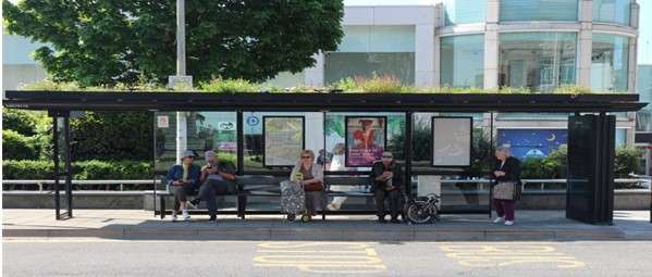 Newly installed superhub shelter at Churchill Square stop D