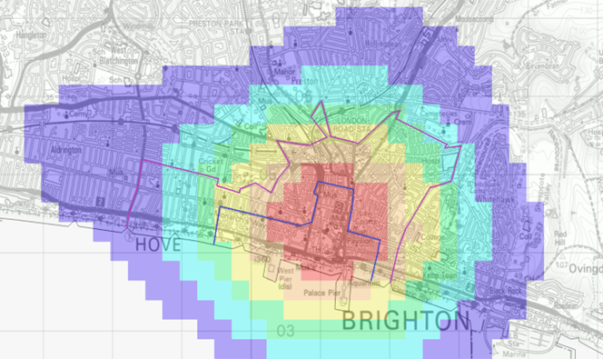 map showing 2022 city centre crime hotspot non-operation marble timings