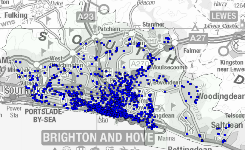 Map showing 2022 City wide crime non-operation marble timings