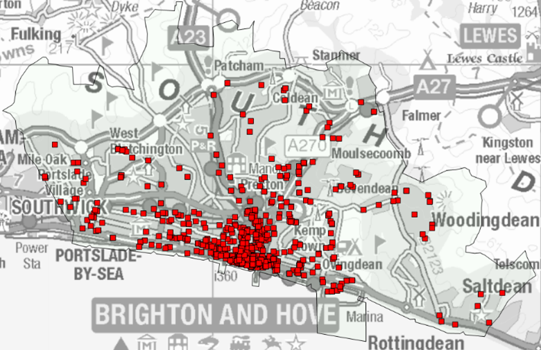 Map showing 2022 City wide crime operation marble timings
