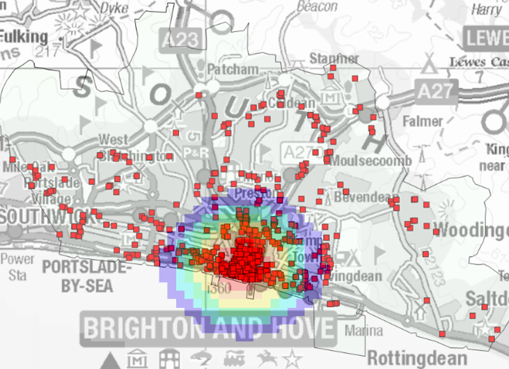 Map showing 2023 city wide crime operation marble timings