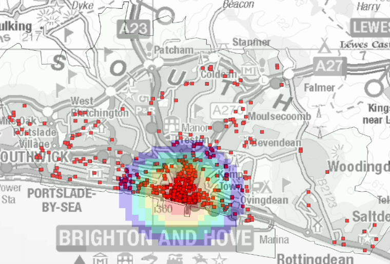 Map showing 2024 city wide crime operation marble timings