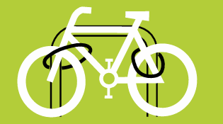 Graphic showing how to keep your bike safe, lock both wheels and the frame tightly with a secure lock