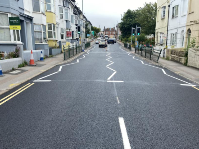 A photo showing work taken place on Viaduct Road