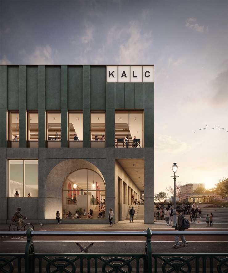Artist's impression of the south elevation of the new leisure centre and the prom.