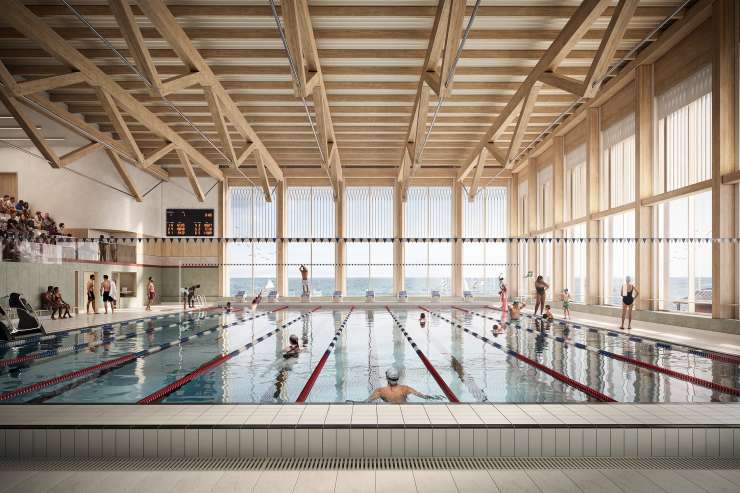 Artist's impression of the main swimming pool.