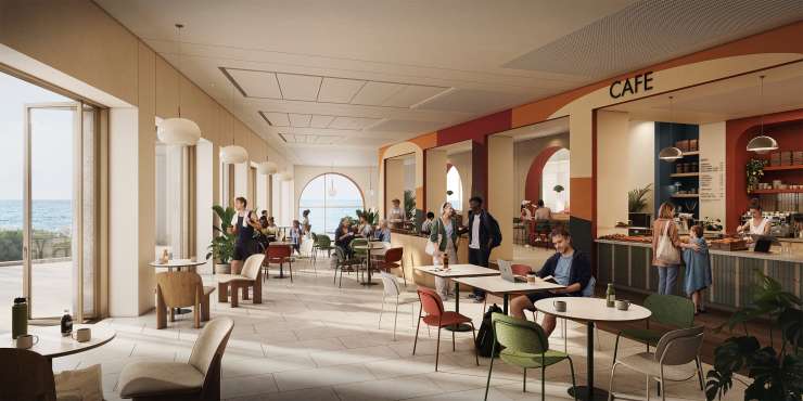 Artist's impression of the cafe inside the new leisure centre.
