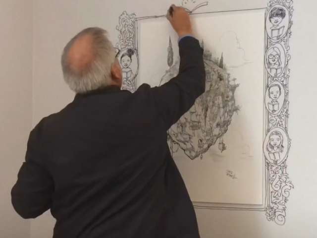 Chris Riddell drawing