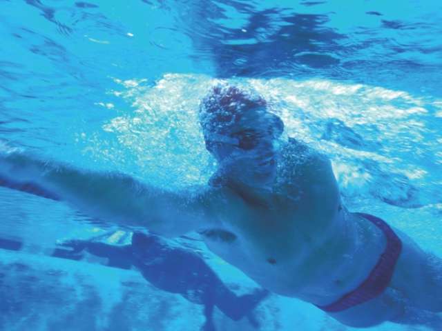 A swimmer in one of our leisure centre pools