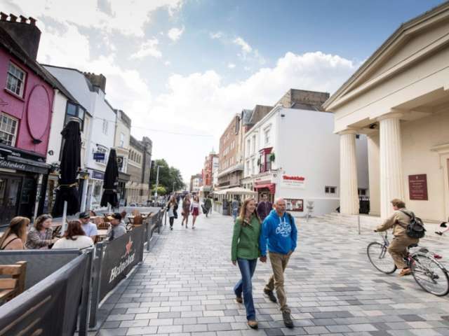 People walking in New Road, Brighton