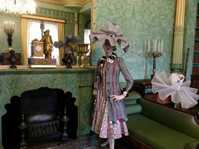Stephen Jones' hats on display in the King's Apartments at the Royal Pavilion