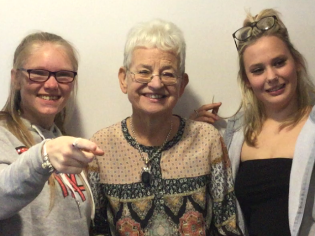 Dame Jacqueline Wilson with members of Miss Represented