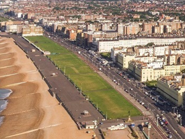Aerial shot of Hove Lawns