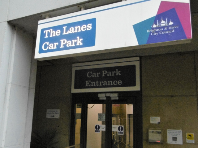 The Lanes car park pedestrian entrance.