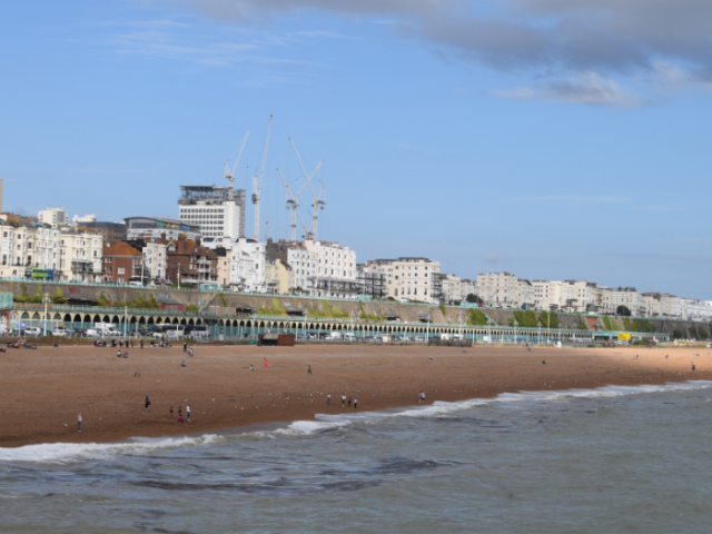 A view of Madeira Terrace from the beach