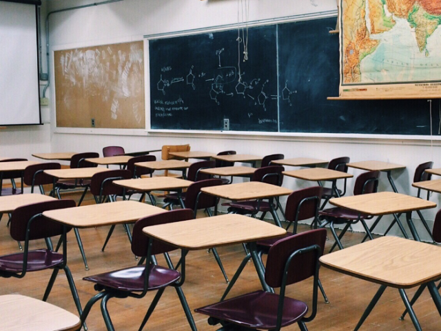 Empty school classroom