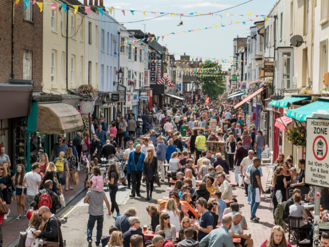 Busy high street