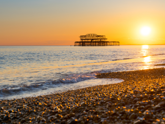 Photo of the West Pier at sunset