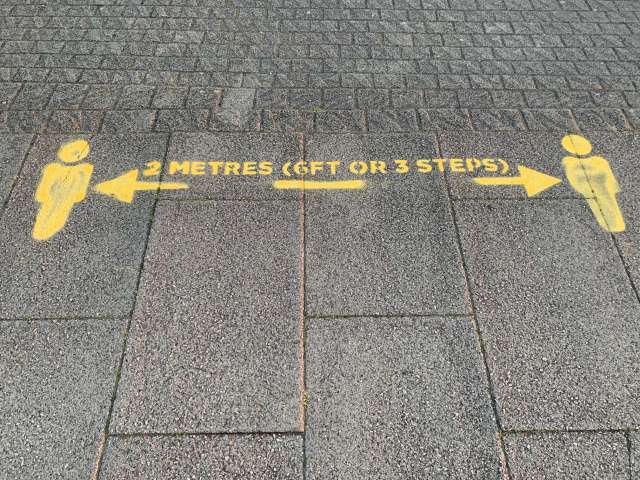 2m social distancing stencil