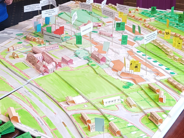 'Planning for real' model of proposed development site in Moulsecoomb