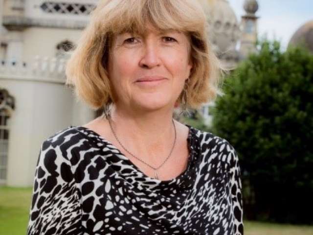 Head and shoulders image of Janita Bagshawe outside the Royal Pavilion