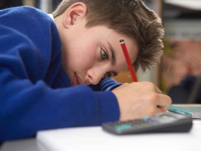 A boy at school.