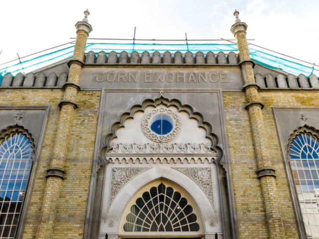 Exterior of the entrance of the refurbished Corn Exchange