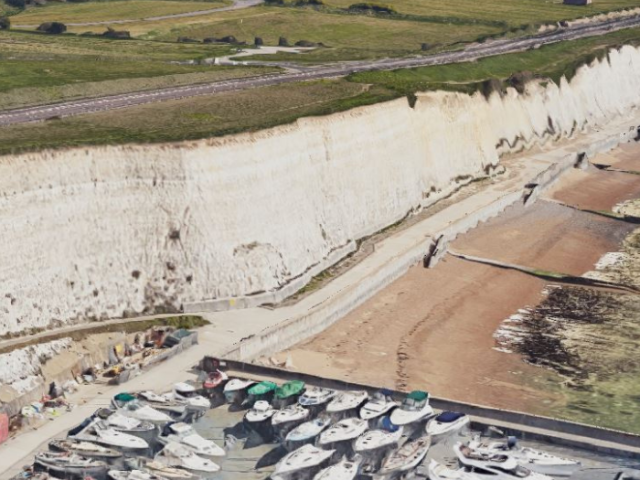 Picture of the Undercliff Walk in Brighton taken from above