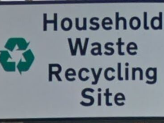 Image of a household waste recycling site sign