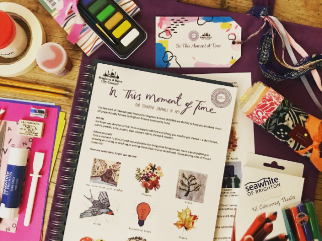 Photograph of the art packs produced for &lsquo;In This Moment of Time&rsquo; project