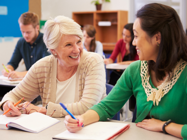 Learners can take part in face to face classes or online.