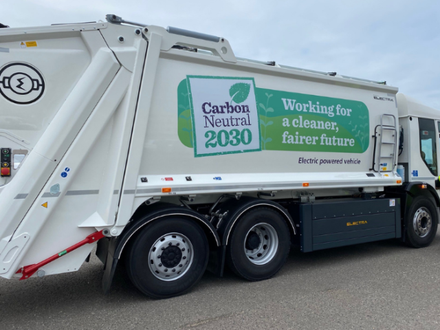 Picture of the council's new all-electric refuse lorry