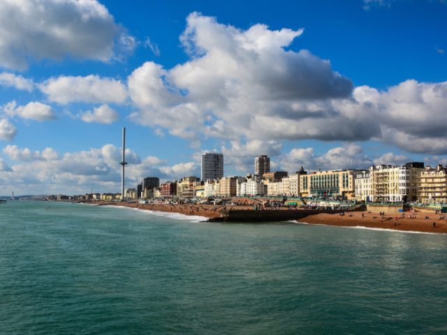 A picture of the sea and shoreline