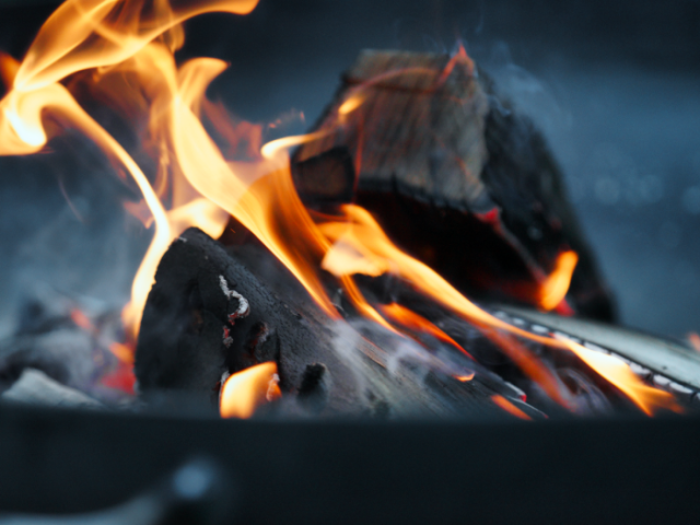 A picture of a wood fire