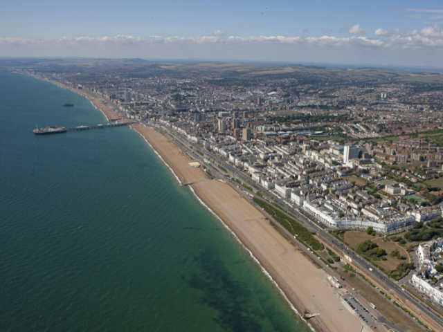 Aerial photo of Brighton seafront