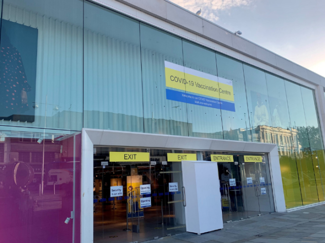 Photo of Churchill Square shopping centre that is being used as a vaccination centre