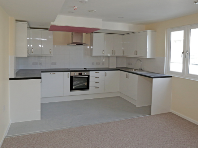 A kitchen at one of the new flats at George Cooper House