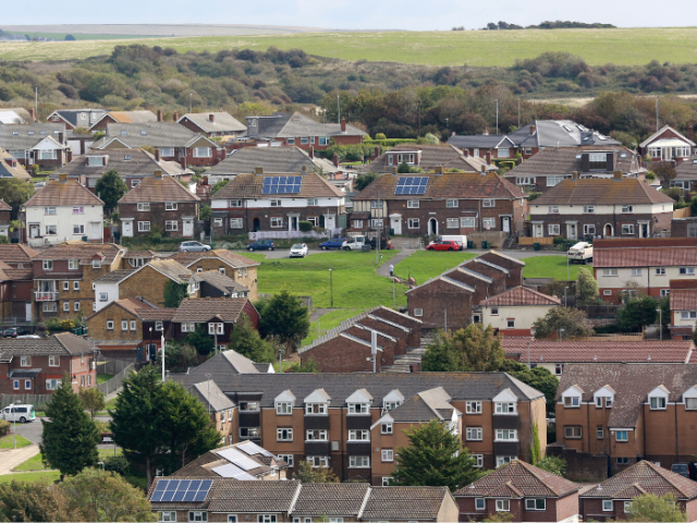A general view of a mixture of houses and flats